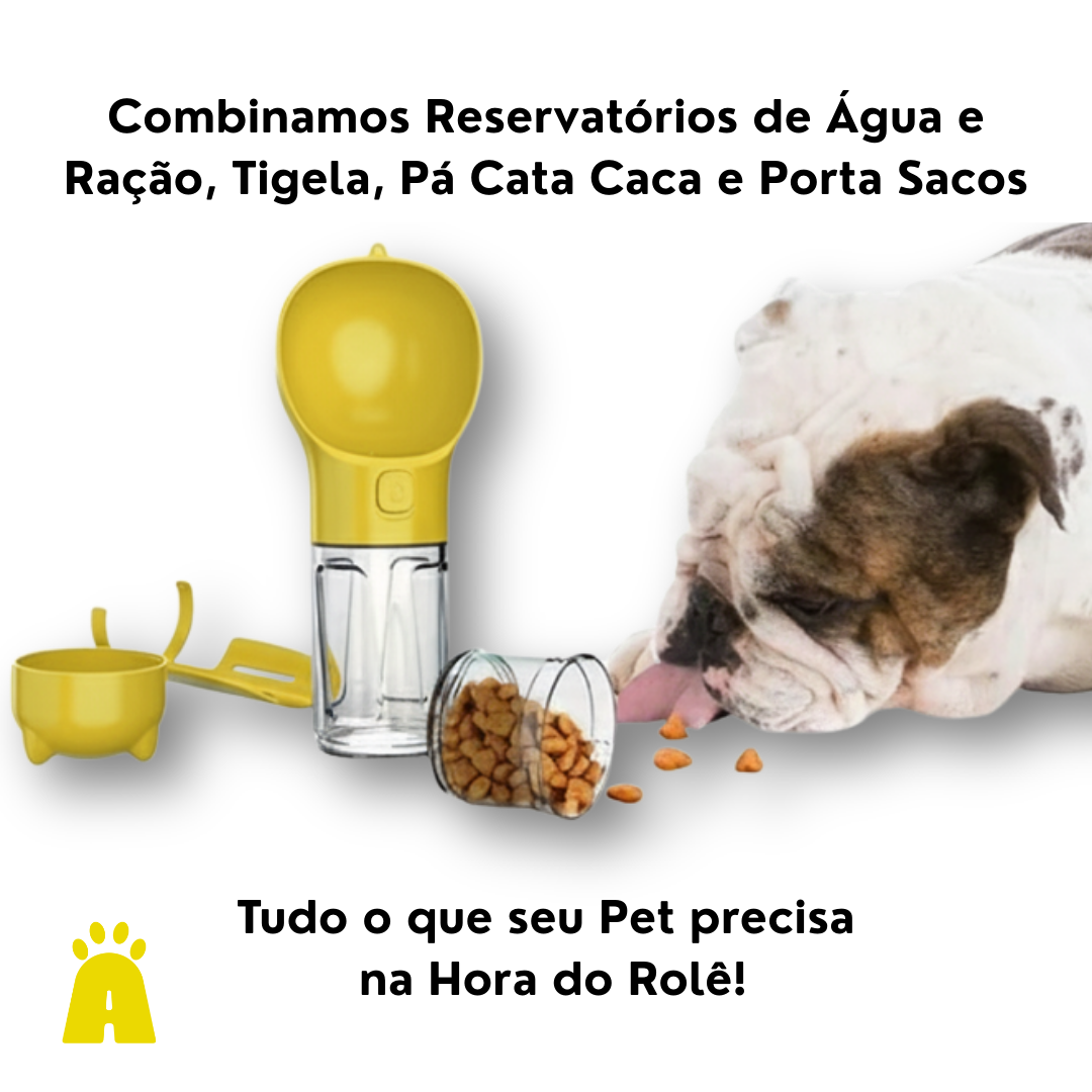 Garrafa Portátil Pet 5 em 1 - Hidratação Alimentação e Higiene