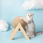Brinquedo para Gato Coçar Bola de Sisal com Corda - Resistente ao Desgaste