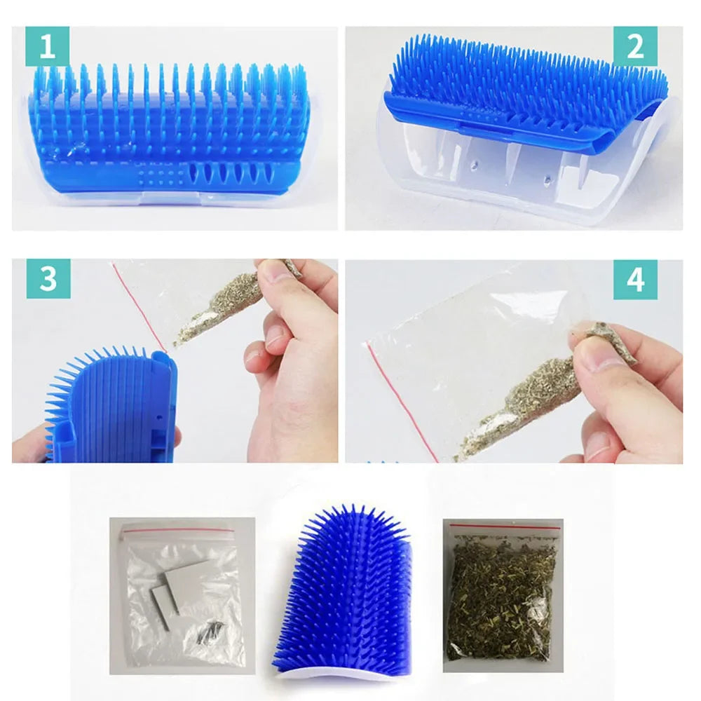 Escova de Auto-higiene para Gato - Pente de Remoção de Pelos com Catnip