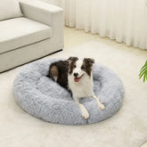 Cama Macia para Cachorro - Cesta de Pelúcia Longa e Almofada para Cães