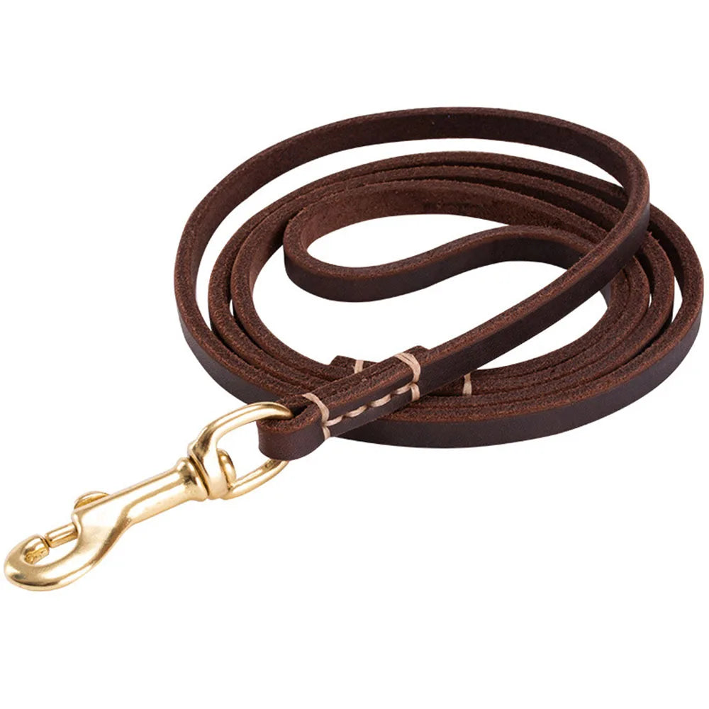Coleira de Couro para Cães e Gatos - Leash Fino e Durável para Cães Pequenos