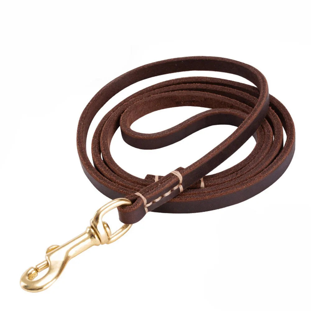 Coleira de Couro para Cães e Gatos - Leash Fino e Durável para Cães Pequenos