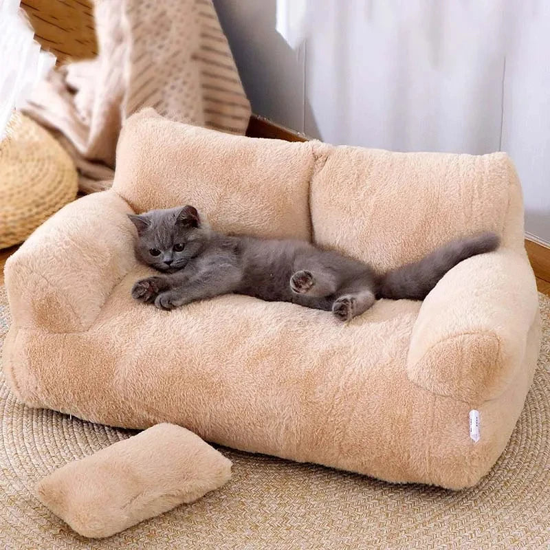 Cama de Luxo para Gato - Sofá Aquecido para Cães e Gatos Pequenos e Médios