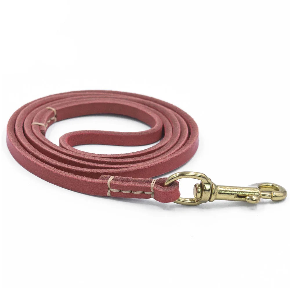 Coleira de Couro para Cães e Gatos - Leash Fino e Durável para Cães Pequenos