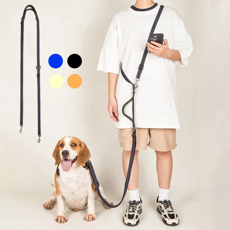 Coleira Jeans Ajustável para Cachorros - Caminhada e Corrida