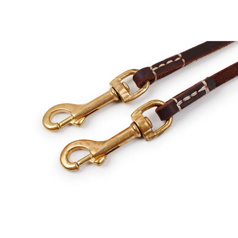 Coleira de Couro para Cães e Gatos - Leash Fino e Durável para Cães Pequenos
