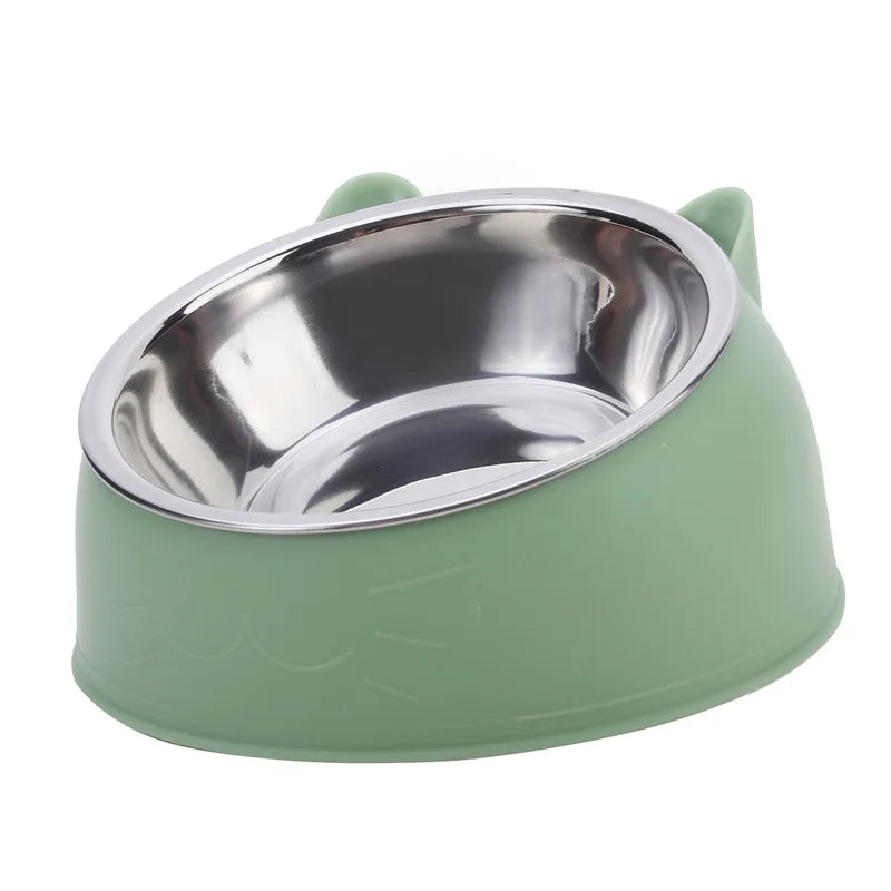 Tigela Criativa para Gato - Aço Inox, Inclinação, Bebedouro para Cães e Gatos