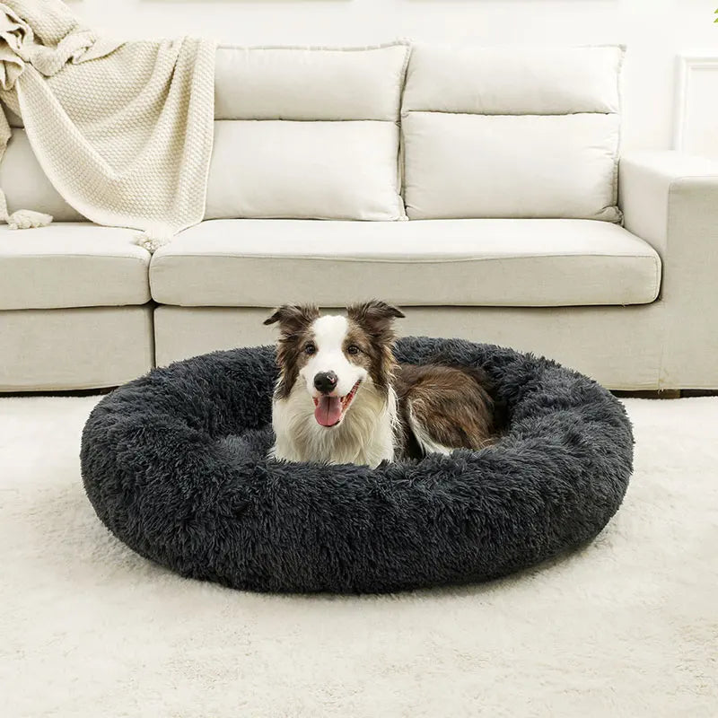 Cama Redonda para Cachorro e Gato - Super Macia, Quente para Inverno