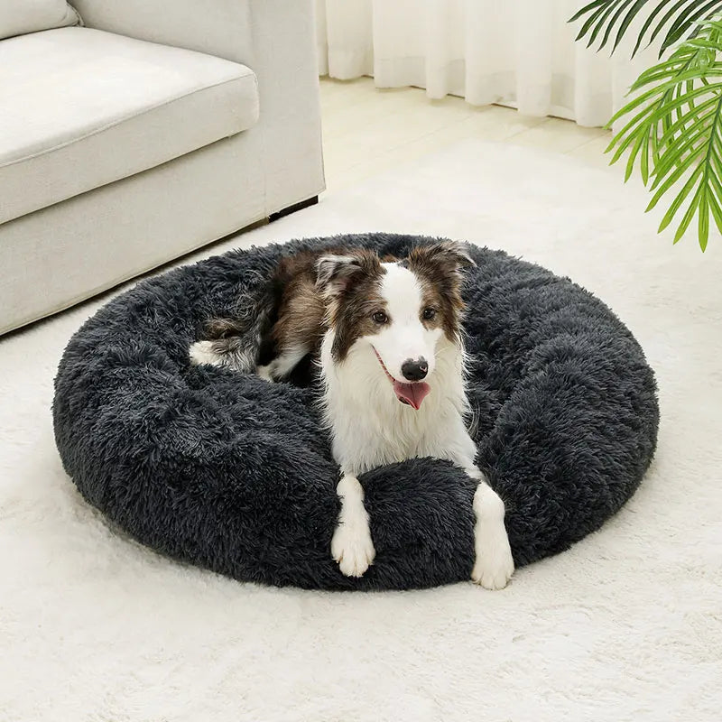 Cama Redonda para Cachorro e Gato - Super Macia, Quente para Inverno