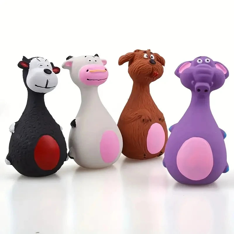 Brinquedos Mastigáveis de Borracha para Cães - Squeaky Interativo para Pequenos e Médios