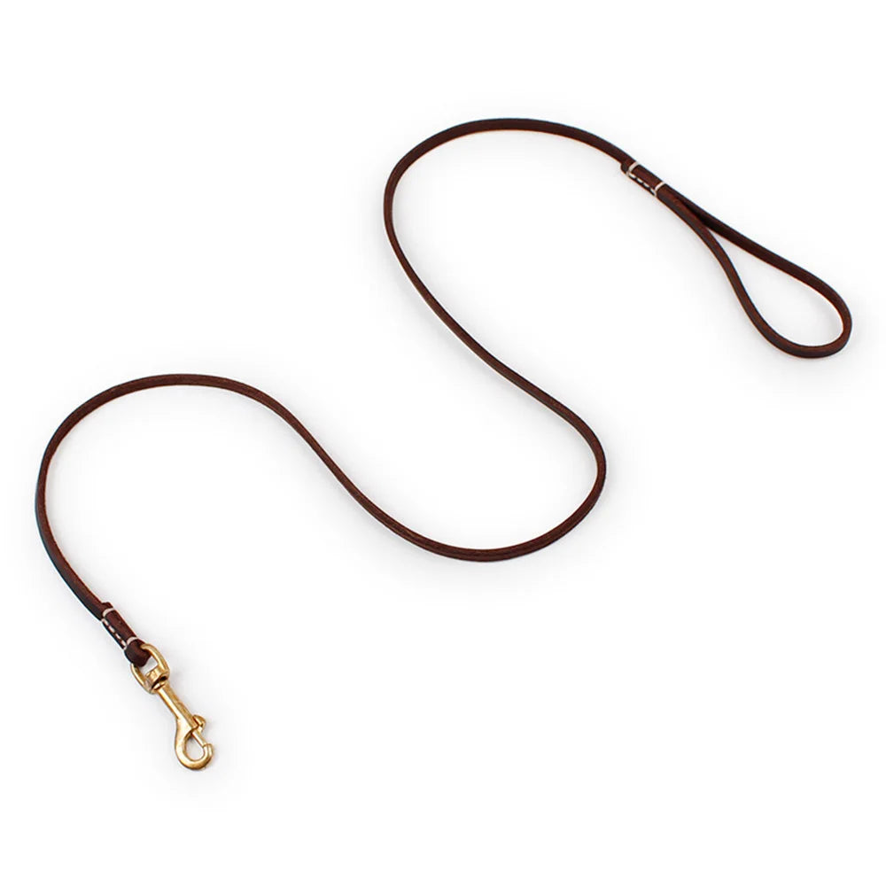 Coleira de Couro para Cães e Gatos - Leash Fino e Durável para Cães Pequenos