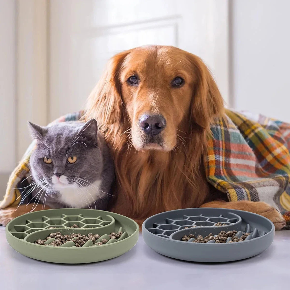 Tigela Lenta para Cachorro de Silicone Não Tóxica