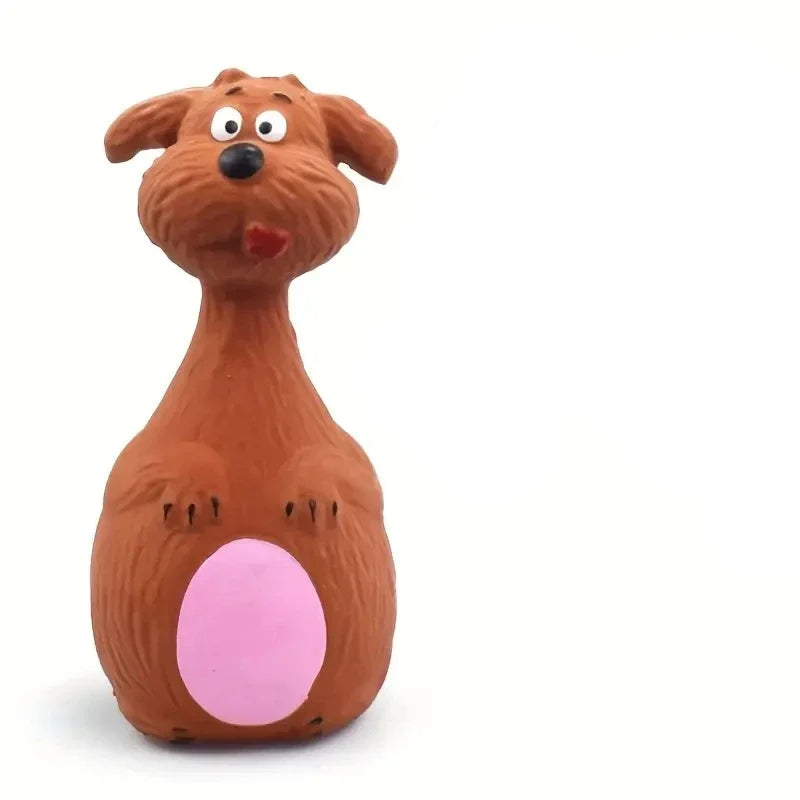 Brinquedos Mastigáveis de Borracha para Cães - Squeaky Interativo para Pequenos e Médios