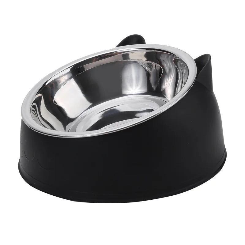 Tigela Criativa para Gato - Aço Inox, Inclinação, Bebedouro para Cães e Gatos