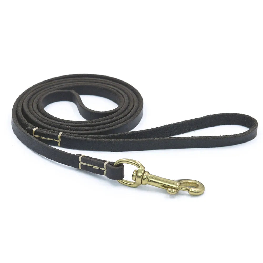 Coleira de Couro para Cães e Gatos - Leash Fino e Durável para Cães Pequenos