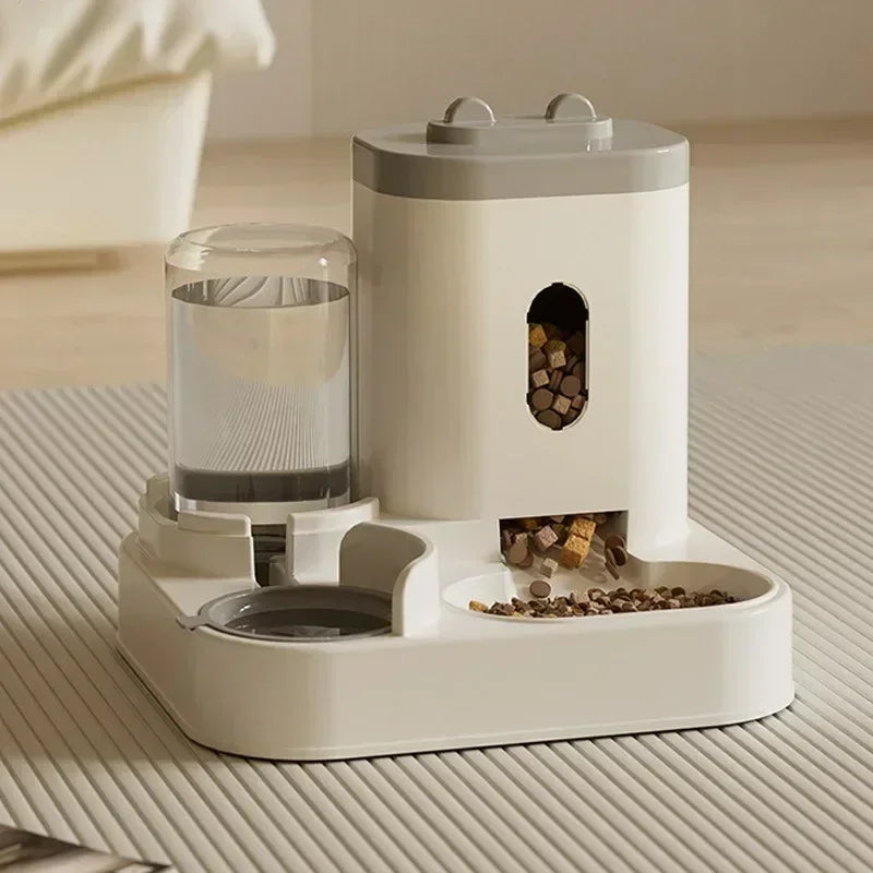 Alimentador Automático para Gato e Cão - Tigela com Fonte de Água e Suporte Elevado
