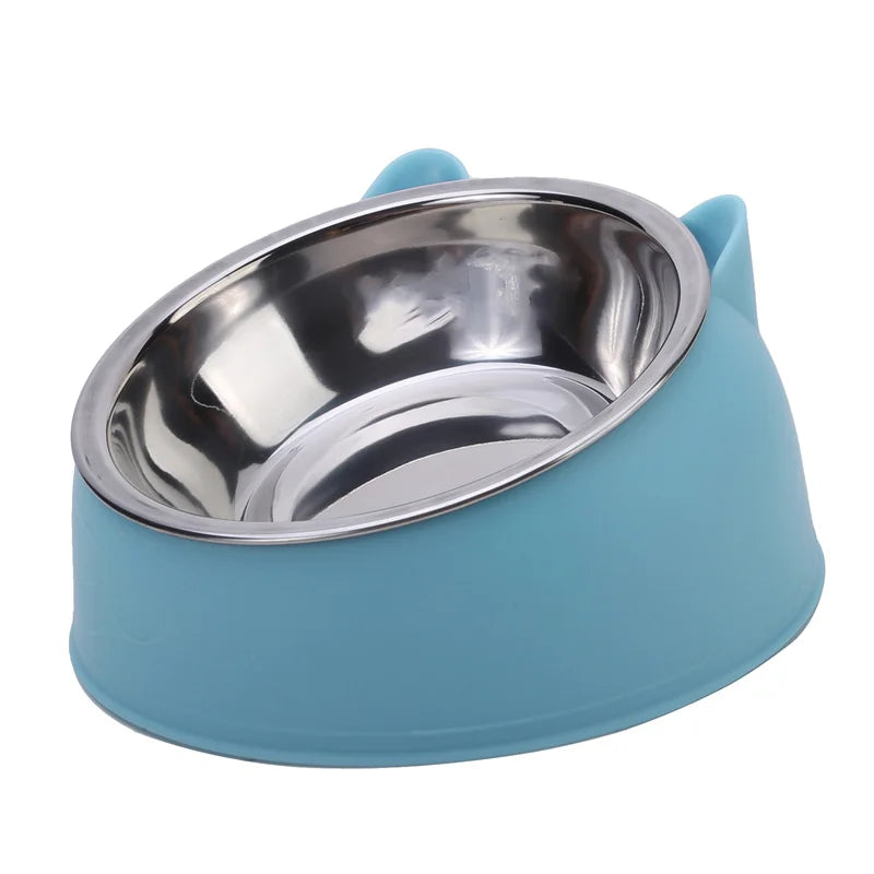 Tigela Criativa para Gato - Aço Inox, Inclinação, Bebedouro para Cães e Gatos