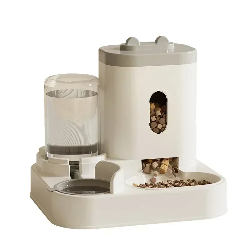 Alimentador Automático para Gato e Cão - Tigela com Fonte de Água e Suporte Elevado