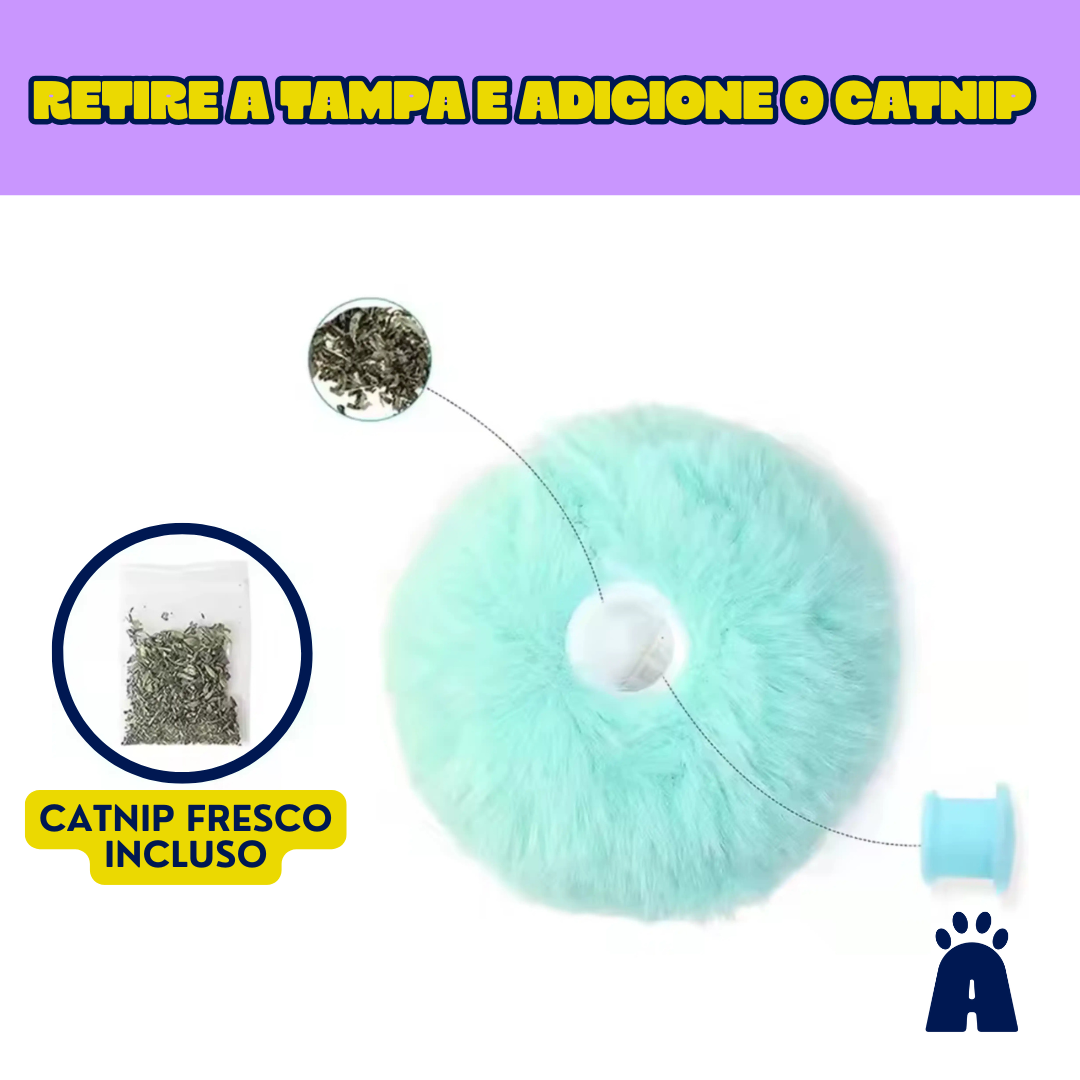 Brinquedo Interativo para Gatos – Bola de Pelúcia com Som Ativado por Toque - Catnip Grátis