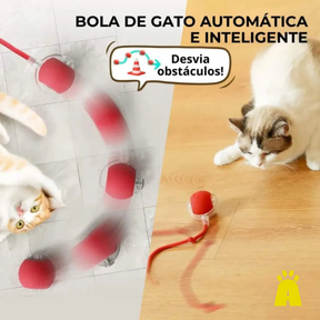 Brinquedo Interativo para Pet – Bola de Rolagem Automática com Cauda e Recarga USB