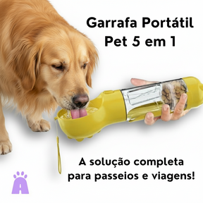 Garrafa Portátil Pet 5 em 1 - Hidratação Alimentação e Higiene