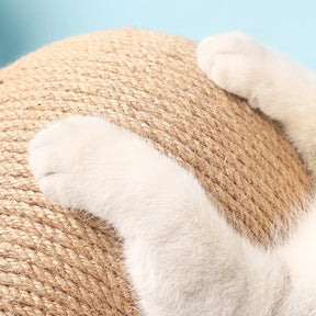 Brinquedo para Gato Coçar Bola de Sisal com Corda - Resistente ao Desgaste