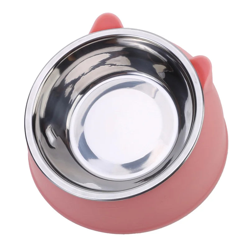 Tigela Criativa para Gato - Aço Inox, Inclinação, Bebedouro para Cães e Gatos