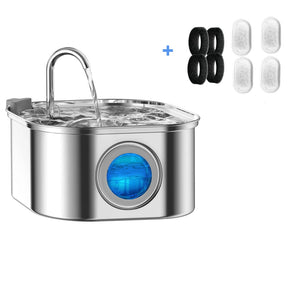 Dispenser de Água para Pet 3.2L em Aço Inox - Fonte Automática para Gato e Cão